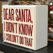 Dear Santa Box Sign
