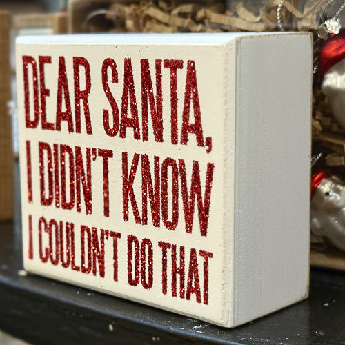 Dear Santa Box Sign