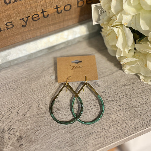 Green Teardrop Earrings