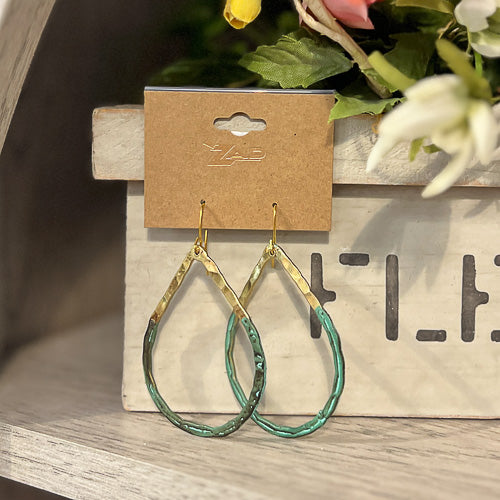 Green Teardrop Earrings