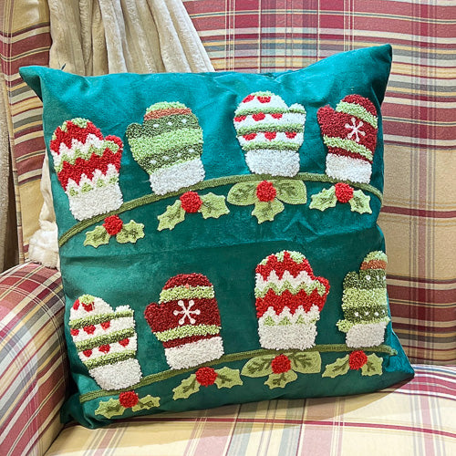 Santa Mitt Throw Pillow