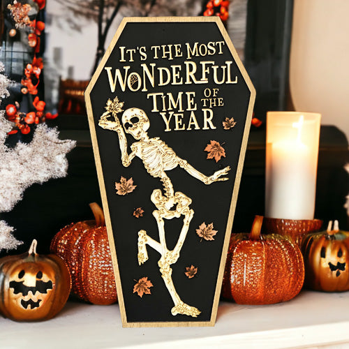 Skeleton Time of Year Sign