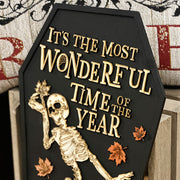 Skeleton Time of Year Sign