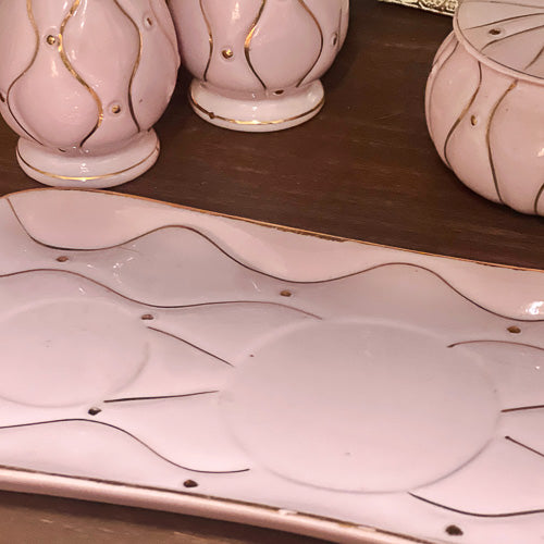 Pink & Gold Porcelain China Dresser Set