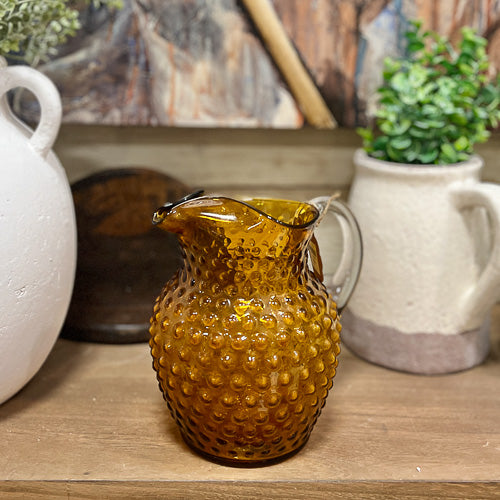 Amber Hobnail Pitcher