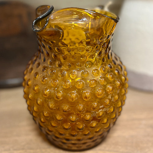 Amber Hobnail Pitcher