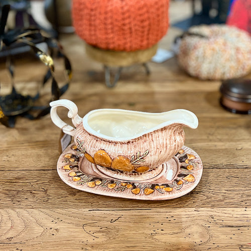 Mushroom Gravy Boat & Dish