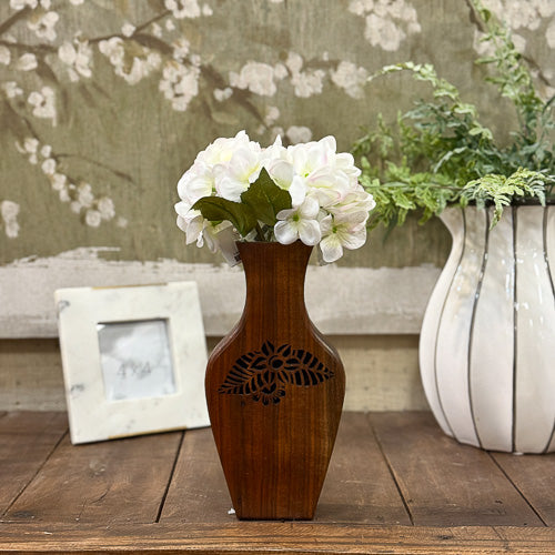 Walnut Laser Carved Vase