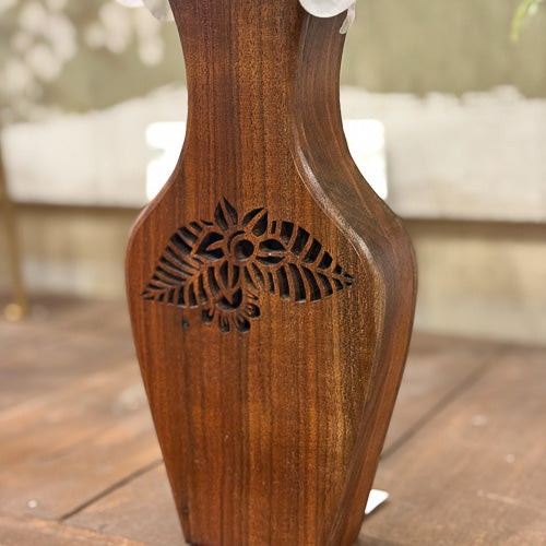 Walnut Laser Carved Vase