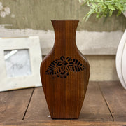 Walnut Laser Carved Vase