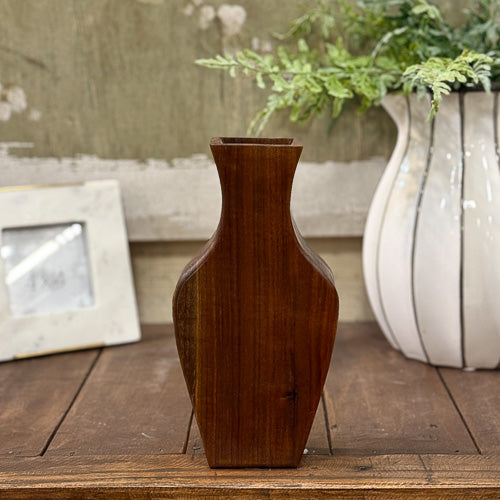 Walnut Laser Carved Vase