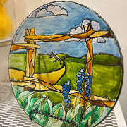 Stained Glass Landscape Dish