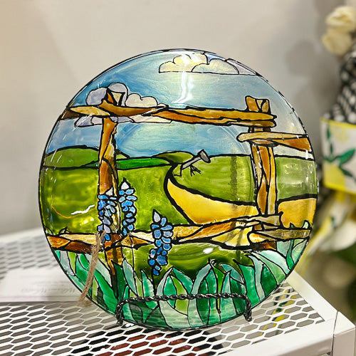 Stained Glass Landscape Dish