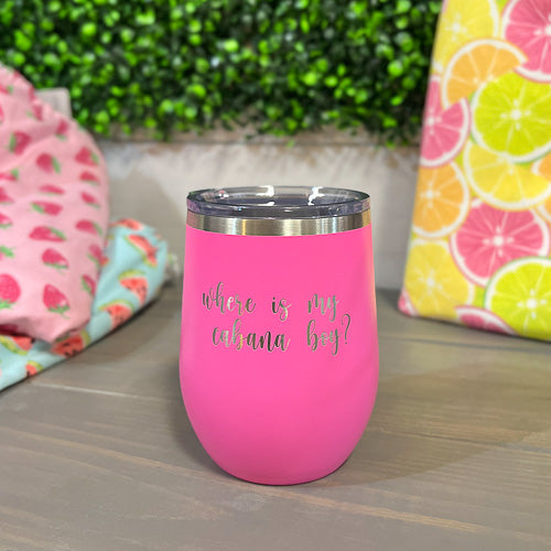 Pink Cabana Boy Tumbler