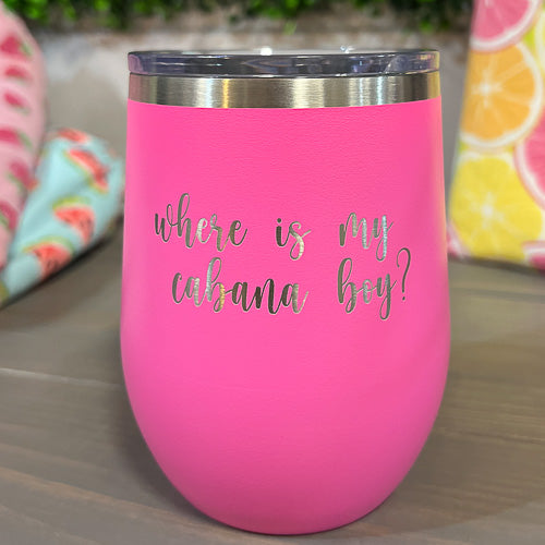 Pink Cabana Boy Tumbler