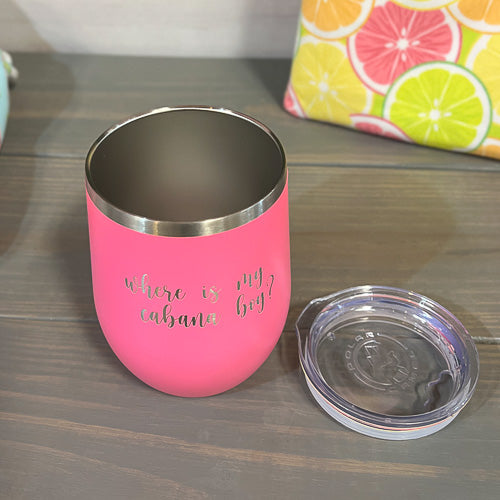 Pink Cabana Boy Tumbler