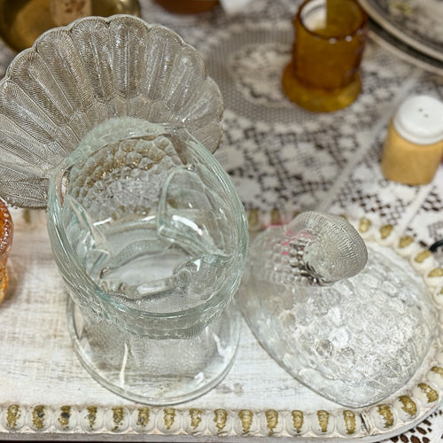 Glass Turkey Candy Dish