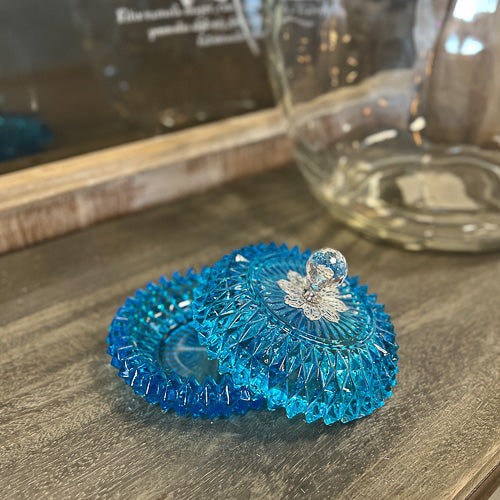 Blue Diamond Vintage Glass Art
