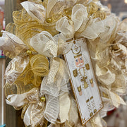 White & Gold Nutcracker Wreath