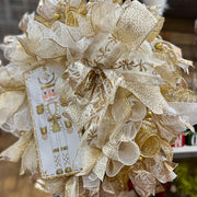 White & Gold Nutcracker Wreath