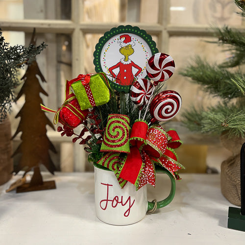 Grinch Joy Mug Arrangement