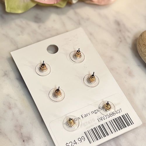 3 Pack Bow Earrings