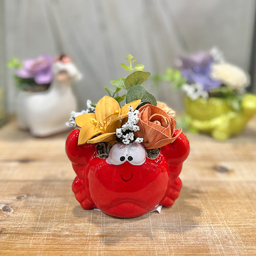 Animal Pot Sola Flower Arrangement