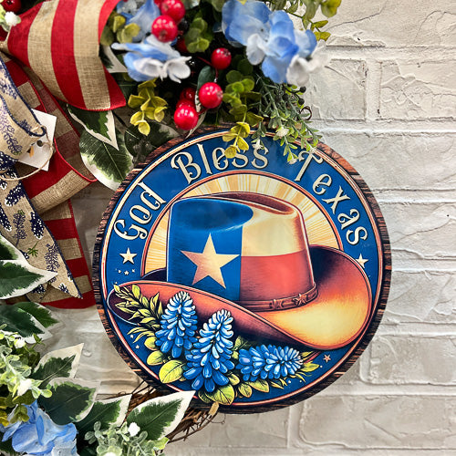 God Bless Texas Wreath