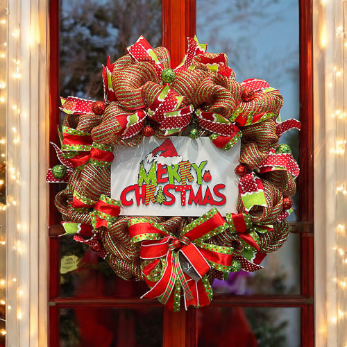 Grinch Merry Christmas Wreath