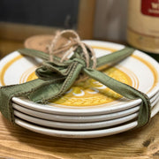 Yellow Floral Plate Set