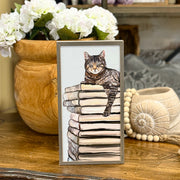 Cat on Books Canvas