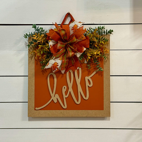 Rust Hello Door Hanger