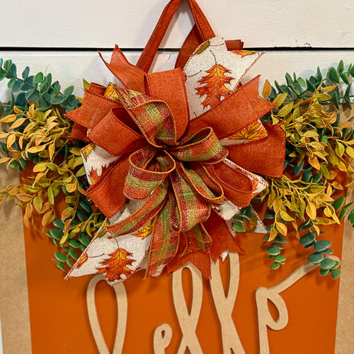 Rust Hello Door Hanger