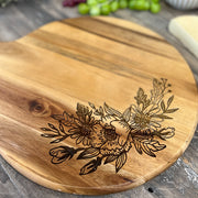 Floral Etched Charcuterie Board