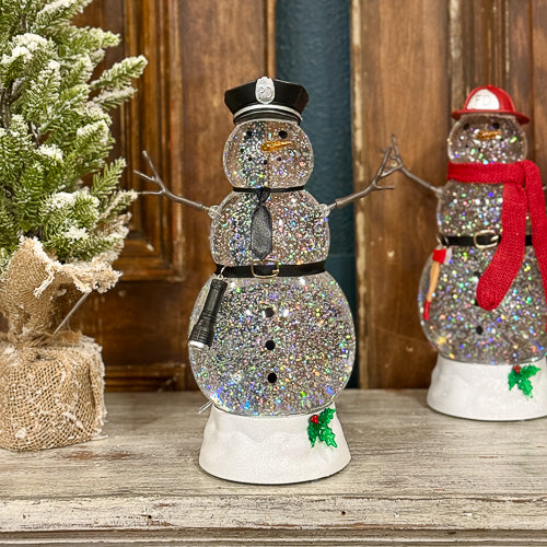 First Responder Snowman Snowglobe