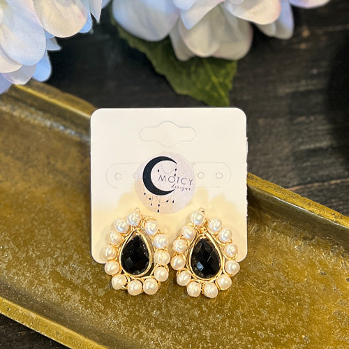 Pearl & Bead Motcy Stud Earring