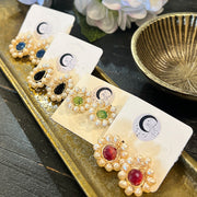 Pearl & Bead Motcy Stud Earring