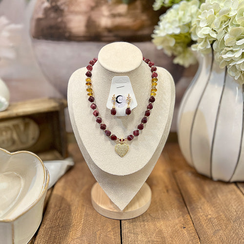 Gemstone Necklace & Earring Set