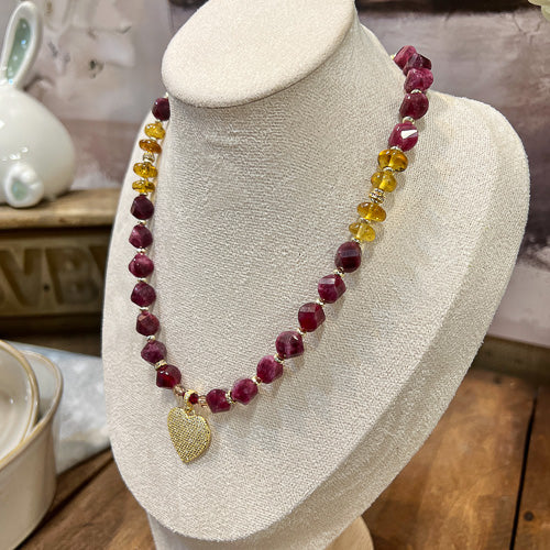 Gemstone Necklace & Earring Set