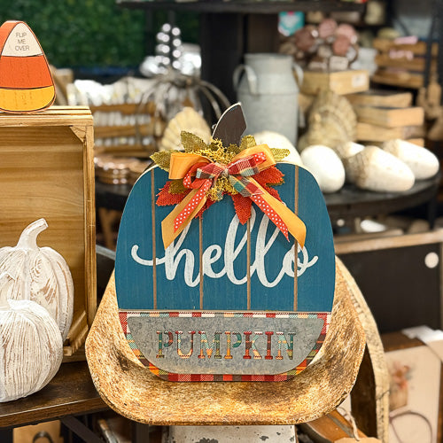 Wood Hello Pumpkin
