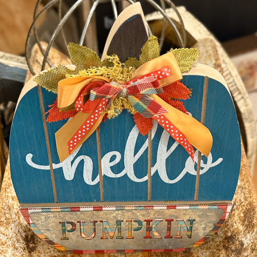 Wood Hello Pumpkin