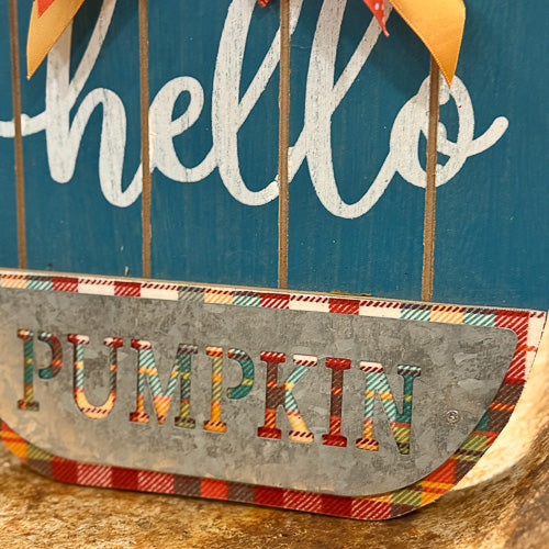 Wood Hello Pumpkin