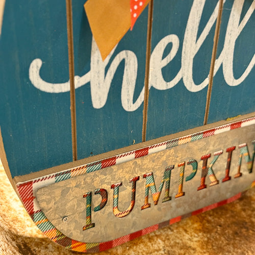 Wood Hello Pumpkin
