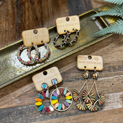 Multi-Stone Hoop Earrings