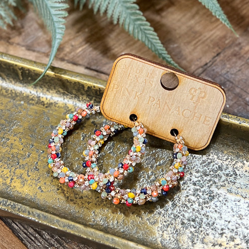 Multi-Stone Hoop Earrings