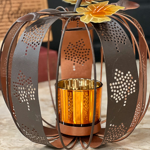 Metal Pumpkin Tealight Holder