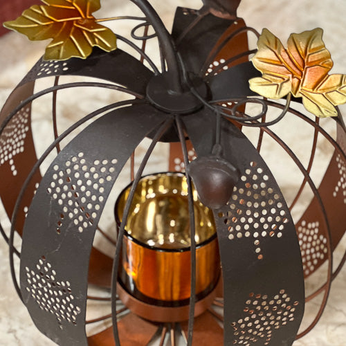 Metal Pumpkin Tealight Holder
