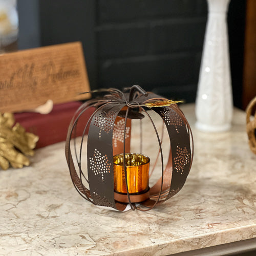 Metal Pumpkin Tealight Holder