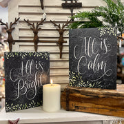 All is Calm, All is Bright Block Sign