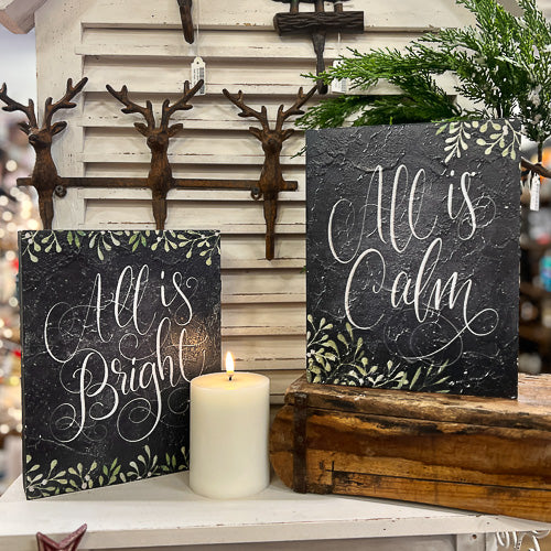 All is Calm, All is Bright Block Sign